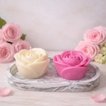 Róża - świeca sojowa dekoracyjna wolnostojąca handmade